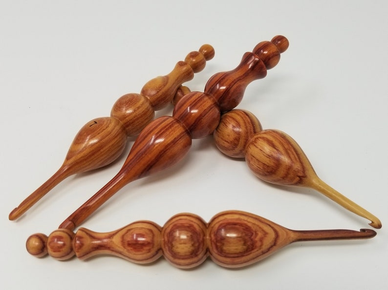 Exotic Tulipwood Wooden Crochet Hook Made in USA image 8