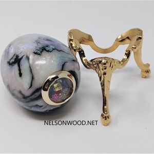 Mother of Pearl Kaleidoscope 24k Kaleidoscope Egg and Stand image 7