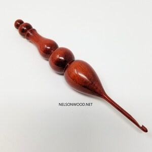 Hand Turned Exotic Bloodwood Wooden Crochet Hook Made in USA by Texas Wood Artist Bryan Nelson image 9