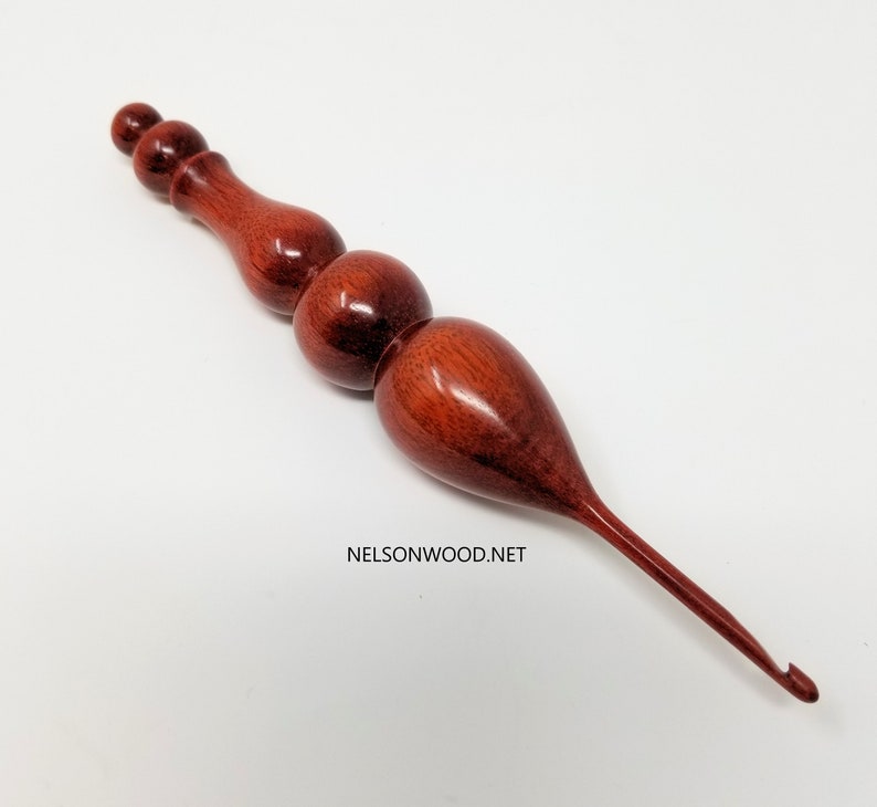 Hand Turned Exotic Bloodwood Wooden Crochet Hook Made in USA by Texas Wood Artist Bryan Nelson image 9