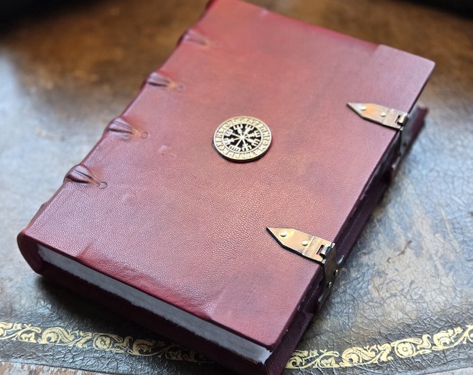 Viking Compass Journal: Red Leather Medieval Book