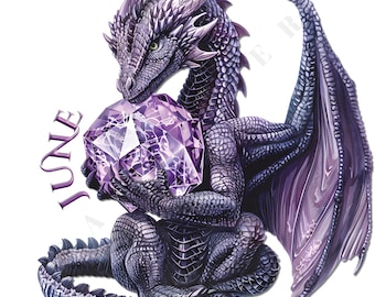 June Alexandrite Dragon Birthstone Clipart Watercolor Birthday Gemstones, crystal clipart, birth stones, commercial use, dragon gemstone png
