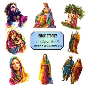 Bible Characters Clipart, biblical graphics, Bible stories, Christian clipart, Jesus graphics, instant download, 300 DPI, commercial use