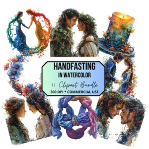 41 imágenes prediseñadas de ayuno de acuarela, ceremonia de boda pagana, bruja neopagana wiccan, ceremonia de matrimonio, cordón de ayuno, vela de unidad, lgbqt
