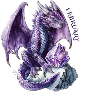 February Dragon Birthstone Clipart Watercolor Birthday Gemstones, crystal clipart, birth stones, commercial use, dragon gemstone pngs