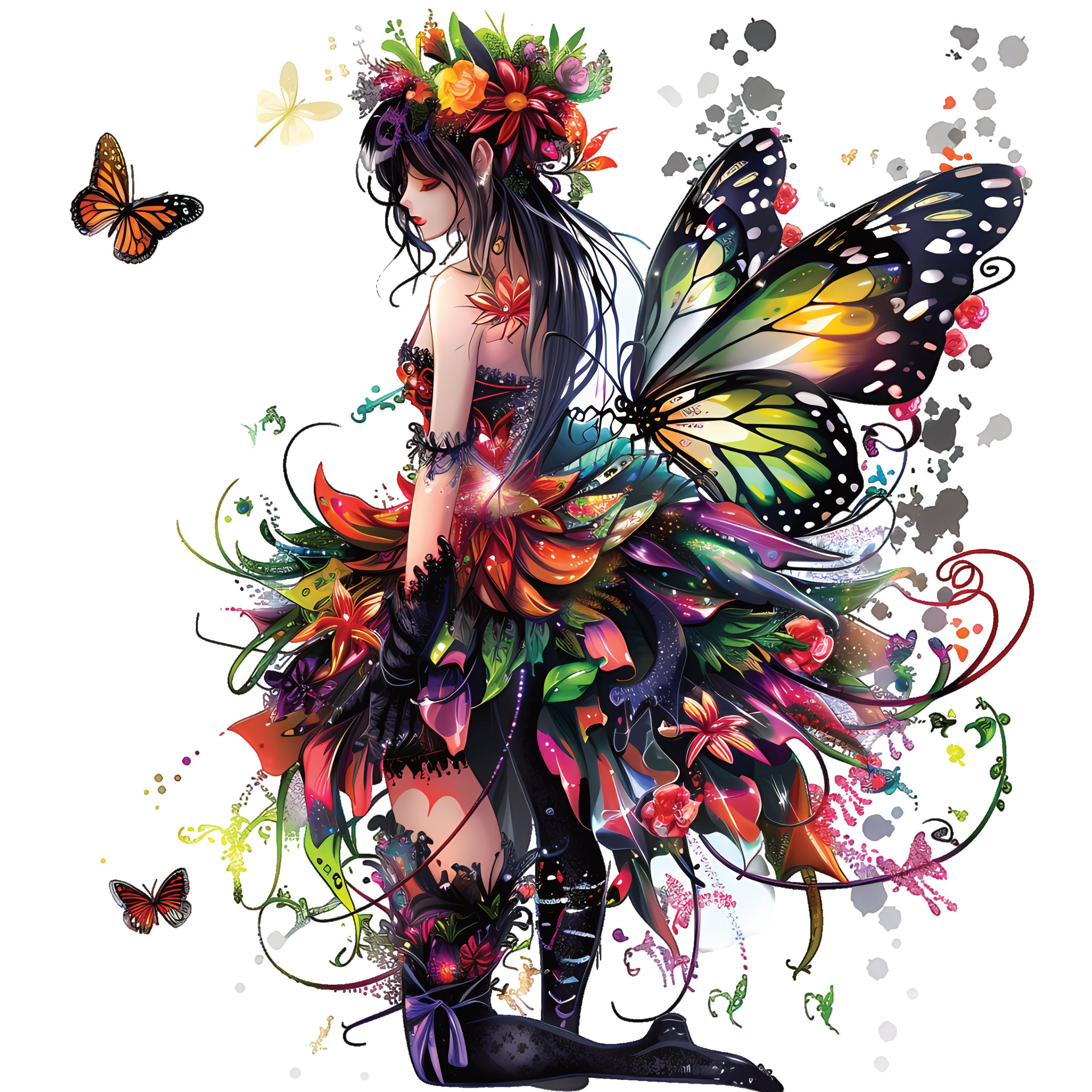 15 Gorgeous Gothic Fairy Clipart Pack, Transparent Pngs for Commercial ...
