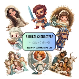 Biblical Characters Clipart, Bible Stories, Biblical People Clip Art, Religious Clip Art, Jesus Miracles , Biblical Stories, Sunday School