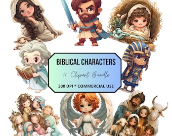 Biblical Characters Clipart, Bible Stories, Biblical People Clip Art, Religious Clip Art, Jesus Miracles , Biblical Stories, Sunday School