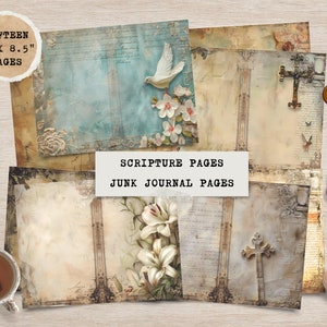Scripture Scraps, Junk Journal, Bible Journaling, Stickers, Verse, Prayer, Fussy Cut, Faith, Printable, Digital Download, Religious Pages
