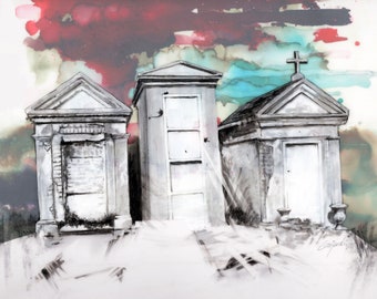 NOLA Saint Louis Cemetery No 1 Fine Art Print - New Orleans Art, French Quarter Art, NOLA Fine Art Print, NOLA Painting