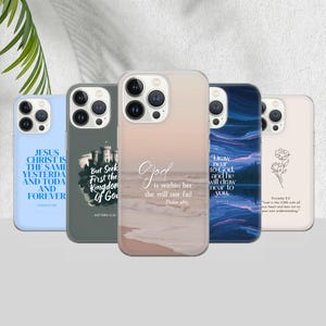 Bibel Vers Handyhülle Christianity Cover für iPhone 15 Pro Max, 14 Plus, 13 Pro, 12, 11, Samsung S24 Ultra, S23, S22, Pixel 8 Pro, 7A