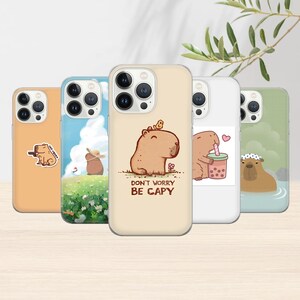 Custodia per telefono Capybara Custodia animale minimalista per iPhone 15 Pro Max, 14 Plus, 12 Pro, 13, 11, Samsung S24 Ultra, S23Fe, S22, Pixel 8 Pro, 7A