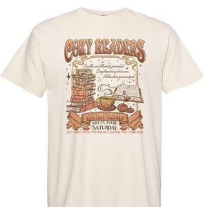 Cozy Readers Book Club Comfort Colors Shirt, Coffee and Book Lover, Cozy Reader, Autumn Fall Cozy Bookish, Fall Book Club, Halloween Gifts