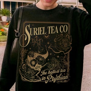Suriel Tea Co Sweatshirt, Acotar Tea Hoodie, Book Lover Sweatshirt, Gift for Rhysand Fan, the Night Court Gift Sweatshirt, Velaris Hoodie