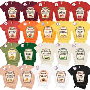 Group Condiments T-Shirts, Christmas Matching Shirt, Matching Condiment Costume Party Shirt, Ketchup Shirt, Ranch Shirt, Sauce Group Shirt