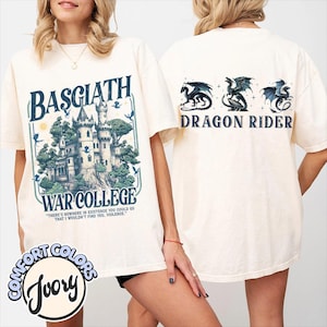 Basgiath War College Comfort Colors Shirt, Fourth Wing, Iron Flame, Tairn and Violet Sorrengail, Onyx Storm, Bookish Shirt, Book Lover Gift