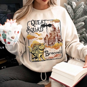 Quest Squad Broccoli Sweatshirt, Onyx Storm Hoodie, Fourth Wing, Xaden Riorson, Ridoc Romantasy Fan Sweatshirt, Dragon Rider, Bookish Hoodie