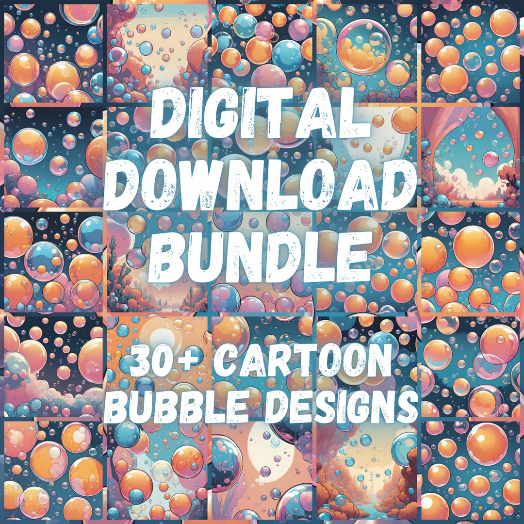 DIGITAL DOWNLOAD BUNDLE Bubbles Graphics Design Background Wallpaper ...