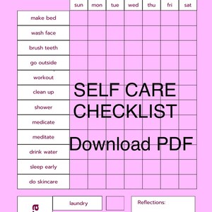 Self Care Checklist