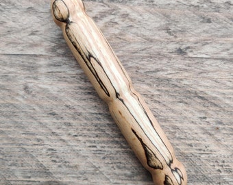 Grand Spalted Beech Mezuzah: Beautiful Wooden Mezuzah Case, Handmade Mezuzah Case, Natural Turned Wood, Jewish Gift, Jewish Art, Judaica