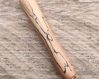 Smooth Spalted Beech Mezuzah: Beautiful Wooden Mezuzah Case, Handmade Mezuzah Case, Natural Turned Wood, Jewish Gift, Jewish Art, Judaica