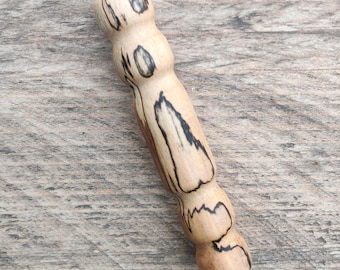 Beautiful Spalted Beech Mezuzah: Beautiful Wooden Mezuzah Case, Handmade Mezuzah Case, Natural Turned Wood, Jewish Gift, Jewish Art, Judaica