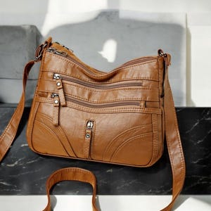 Sac à bandoulière en cuir élégant/sac à bandoulière pour fille/sac à bandoulière en cuir souple/sac à main grande capacité pour femme/sac à main en cuir PU pour femme/cadeau pour elle
