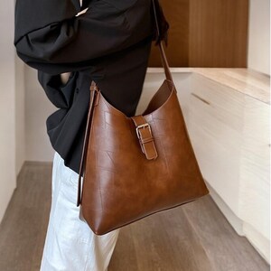 Sac en cuir élégant/sac à bandoulière pour fille/sac à bandoulière en cuir avec ceinture/sac à main grande capacité pour femme/sac fourre-tout pour femme/cadeau pour fille