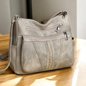 Sac en cuir élégant/sac à bandoulière pour fille/sac à bandoulière en cuir PU souple/grand sac à main pour femme/fourre-tout en cuir pour femme/cadeau pour fille