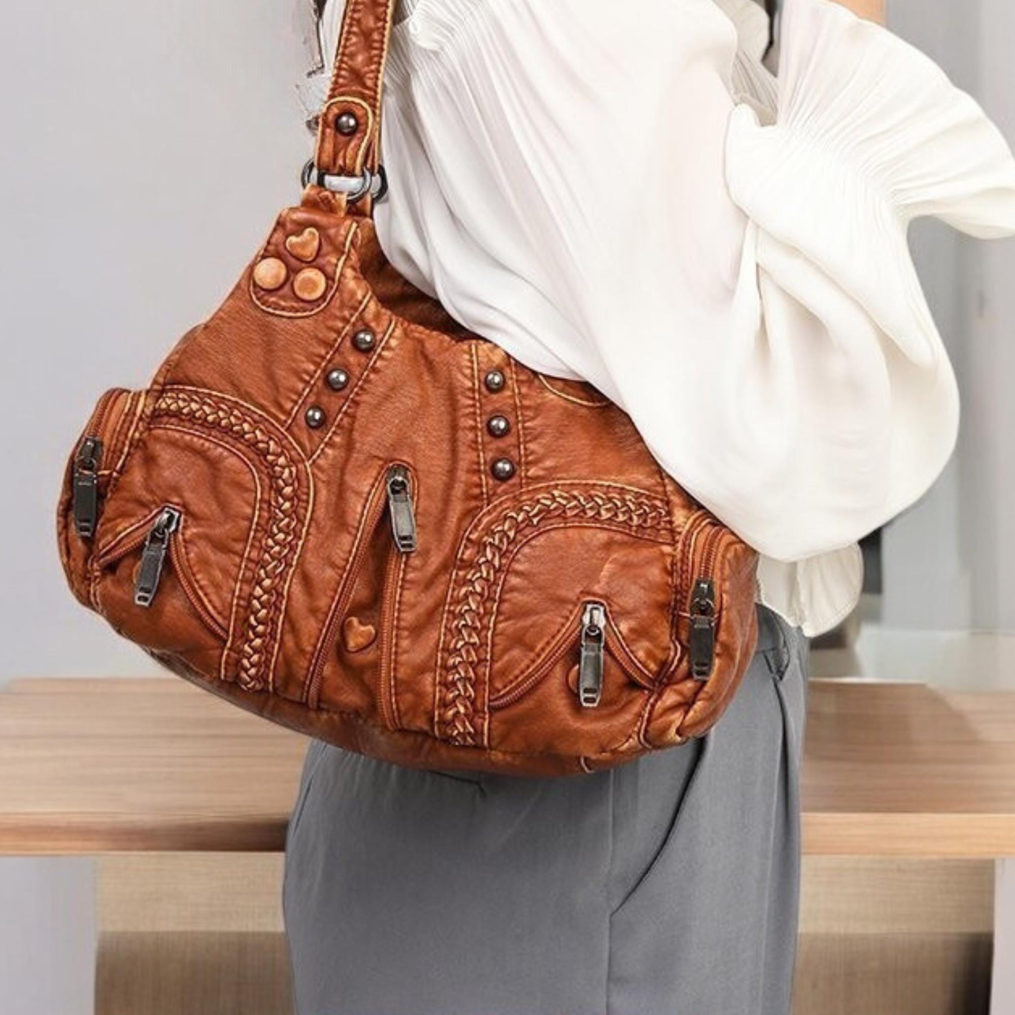 Stijlvolle leren tas voor dames/meisjes crossbody handtas/PU-leren schoudertas/Portemonnee met grote capaciteit/Leren draagtas/cadeau voor haar