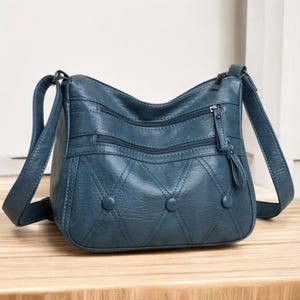Sac en cuir décontracté pour femme/fille/sac à bandoulière en cuir souple/grand sac à main avec fermeture à glissière/sac à main en cuir synthétique pour femme/cadeau pour elle