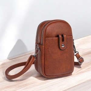 Sac en cuir élégant/Mini sac à bandoulière pour fille/Sac à bandoulière en cuir PU souple/Petit sac à main pour femme/Sac à main pour téléphone portable pour femme/Cadeau pour fille
