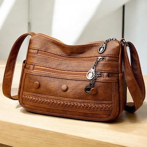 Sac en cuir élégant/sac bandoulière pour fille/sac à bandoulière en cuir PU/Sac à main multi-fermeture éclair pour femme/Sac à main en cuir pour femme/Cadeau pour fille