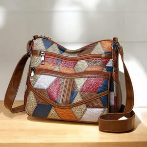 Sac à bandoulière en cuir pour femmes/Sac d'été décontracté pour filles/Sac à bandoulière en cuir synthétique/Sac à main de grande capacité/Fourre-tout en cuir/Cadeau pour elle