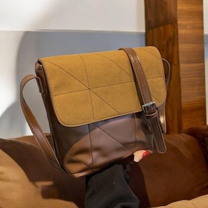 Sac en cuir élégant/Sac à bandoulière pour fille/Grand sac à bandoulière en cuir/Sac à main décontracté pour femme/Sac à main carré en cuir pour femme/Cadeau pour fille