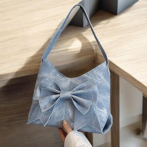 Joli sac décontracté/sac bandoulière pour fille/sac à main avec nœud/sac à bandoulière souple/grand sac à main pour femme/sac à main fourre-tout pour femme/cadeau pour fille
