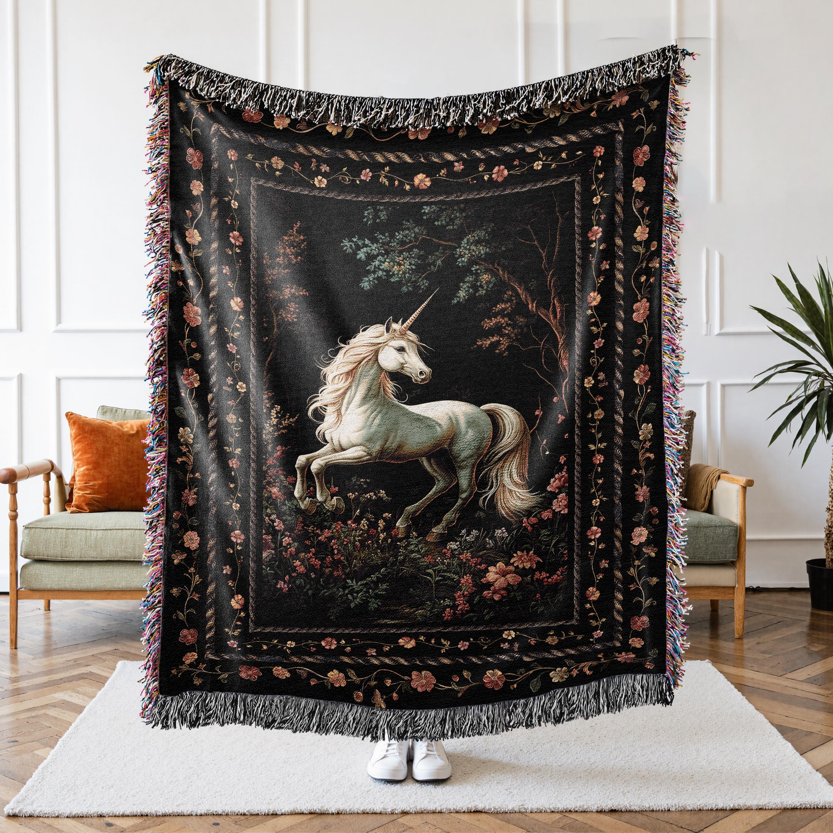 Vintage 80s Unicorn Blanket