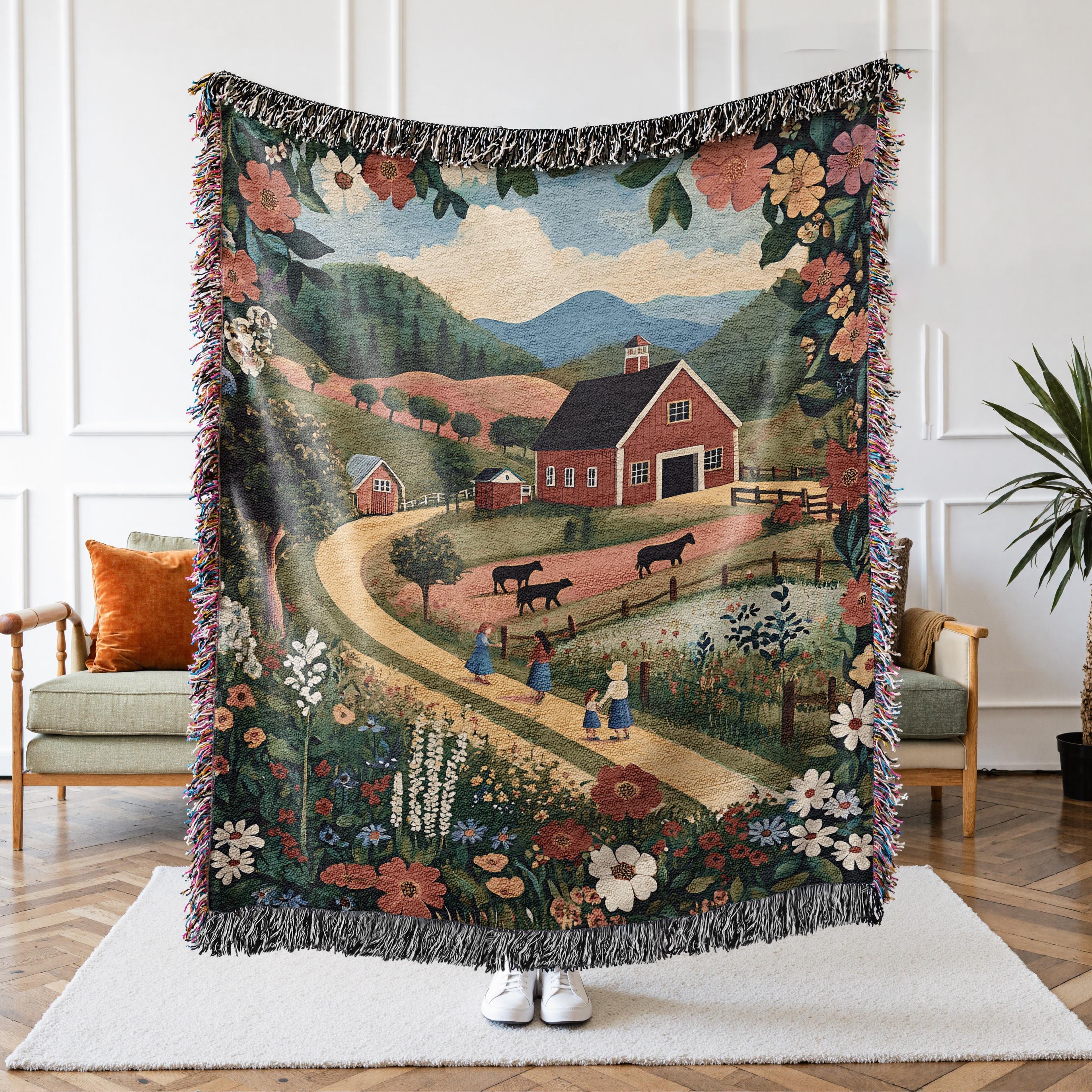 90s ジェナホール The Rug Barn LOVE ヴィンテージラグ The Rug Barn Blanket - Etsy