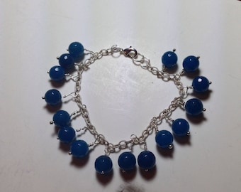 Apatite and Silver bracelet