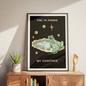 Printable Wall Art | Frog Print Wall Decor | Existential Crisis Print | Funny Digital Art | Vintage Frog Print | Digital Poster