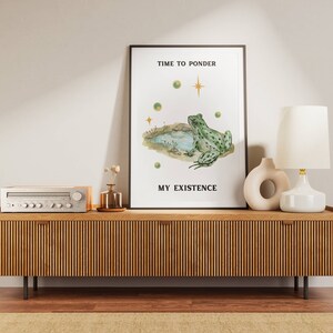 Printable Wall Art | Frog Print Wall Decor | Existential Crisis Print | Funny Digital Art | Vintage Frog Print | Digital Poster