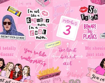 Mean girls, pink, checkered seamless file