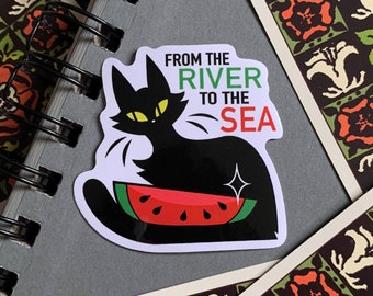 Watermelon Cat- Gaza 2" Charity Sticker