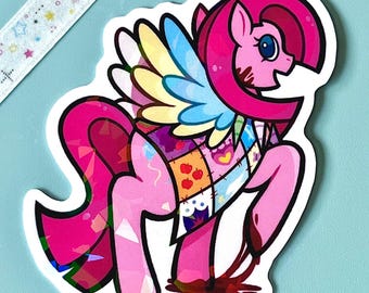 My Little Pony/MLP/MLP:FIM Pinkie Pie Cupcakes Creepypasta Nostalgia Horror Holographic Sticker