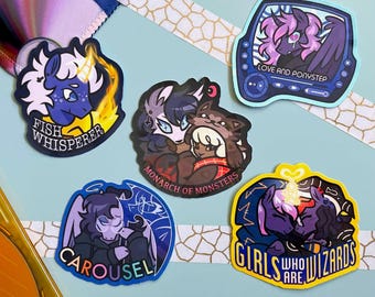 Vylet Pony Albums 2.5" Vinyl Holographic Stickers Monarch of Monsters + Love and Ponystep + Carousel