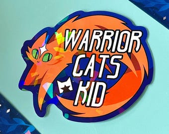 Warriors Inspired Warrior Cats Kid 2.5" Holographic Sticker Battle Cats Firestar