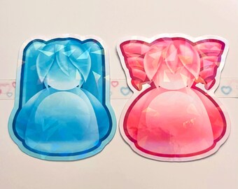 Frutiger Aero Hatsune Miku en Kasane Teto Vocaloid 2,5" holografische sticker