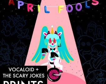 Vocaloid Hatsune Miku/The Scary Jokes Mashup Glossy Print