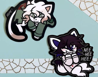 Danganronpa- Nagito and Kokichi Furry 2.5" Holographic Vinyl Stickers