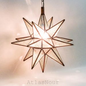 Frosted Moroccan Moravian Star Lantern – Handcrafted Elegant Lamp for Your Home